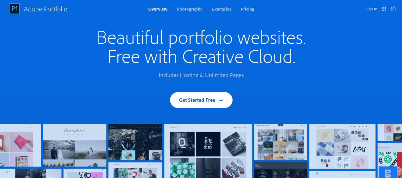 best artist portfolio websites - adobe portfolio