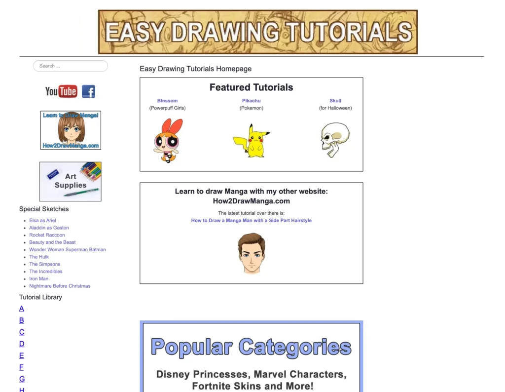 Drawing websites store