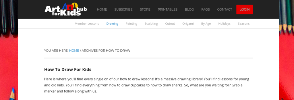 fun drawing websites - art for kids