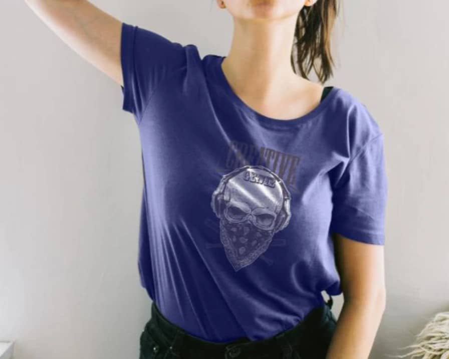 fun and modern girl in t-shirt mockup