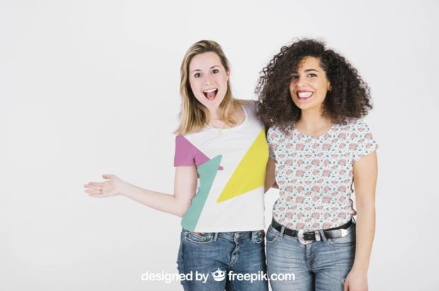 two friends t-shirt mockup