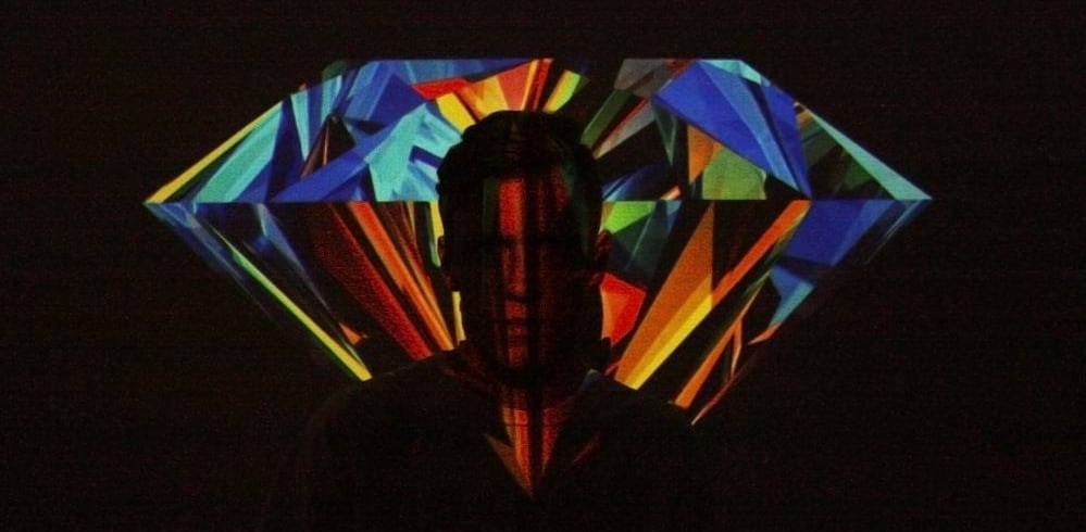 polygon art projected on wall