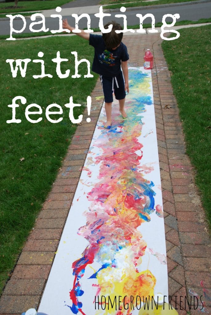 Painting with Feet Painting Idea for Kids
