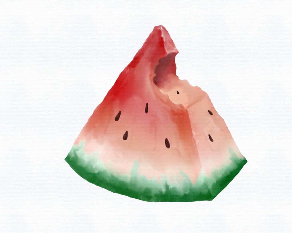 watermelon watercolor painting