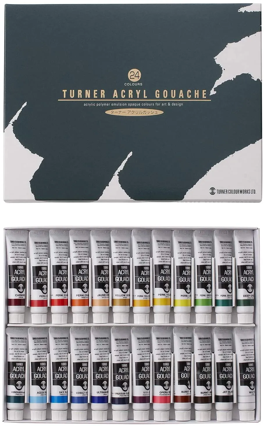 turner acrylic gouache paint set