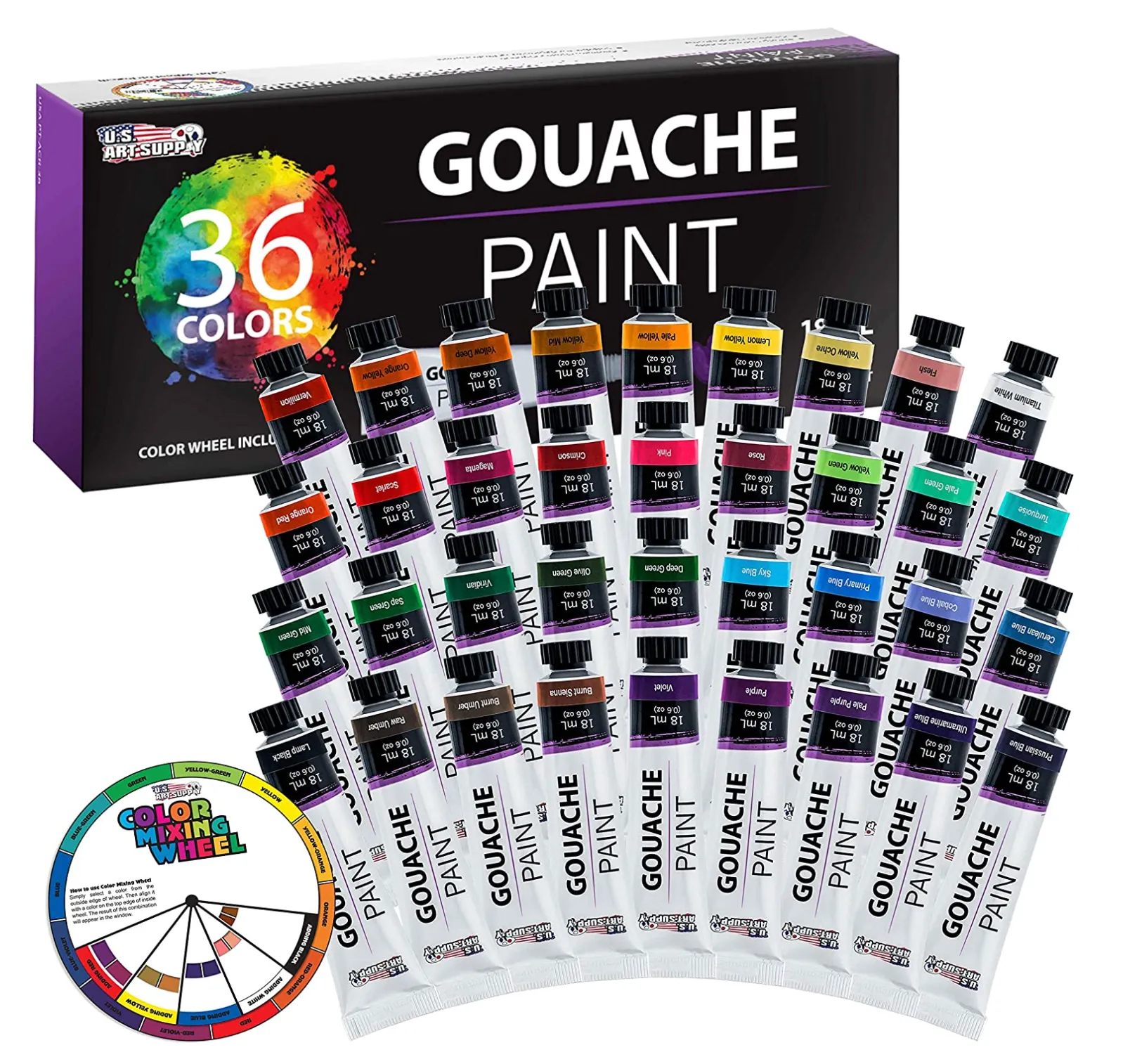 us art supply gouache paint set