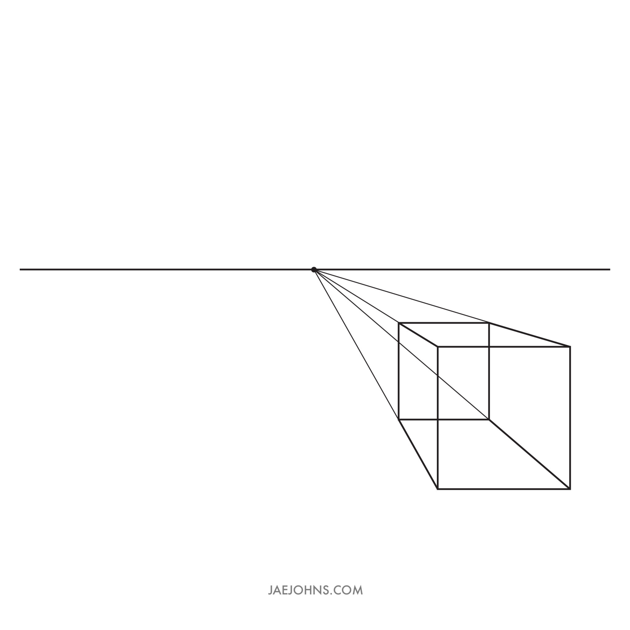 How to Draw One Point Perspective: Draw Room, City, Cube