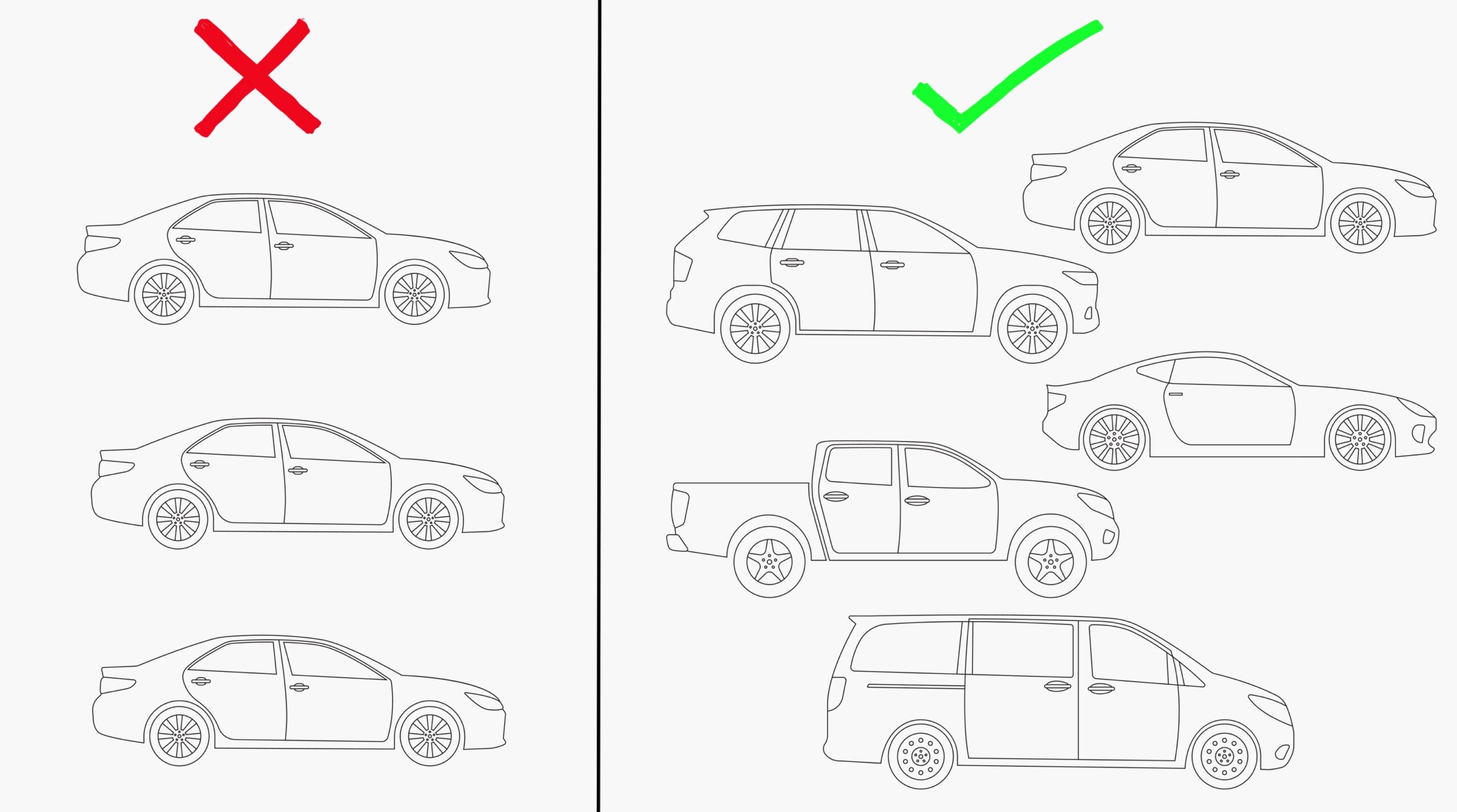 draw different types of cars