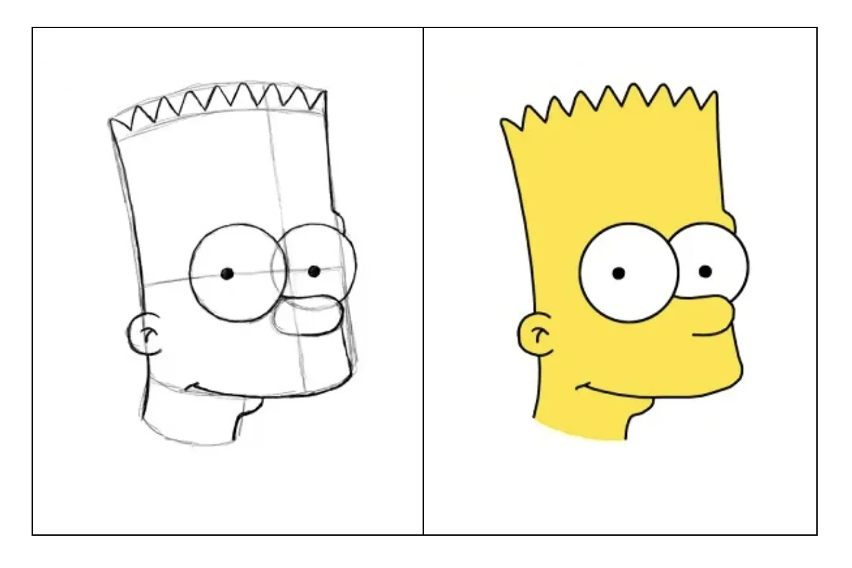 how to draw bart simpson