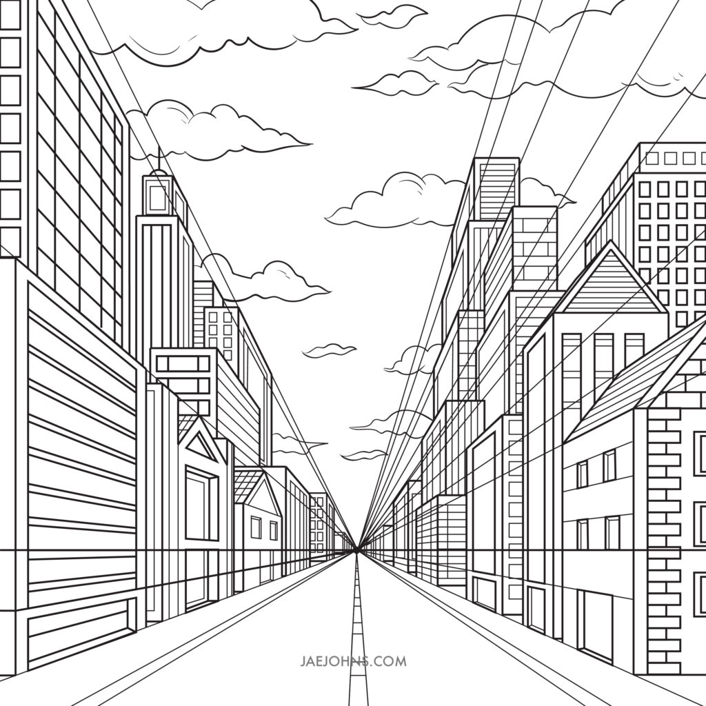 1 point perspective city