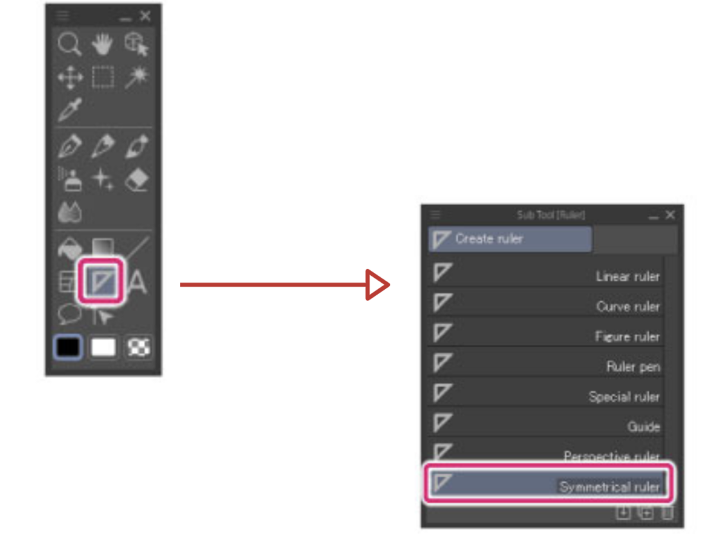 clip studio tips using symmetrical ruler