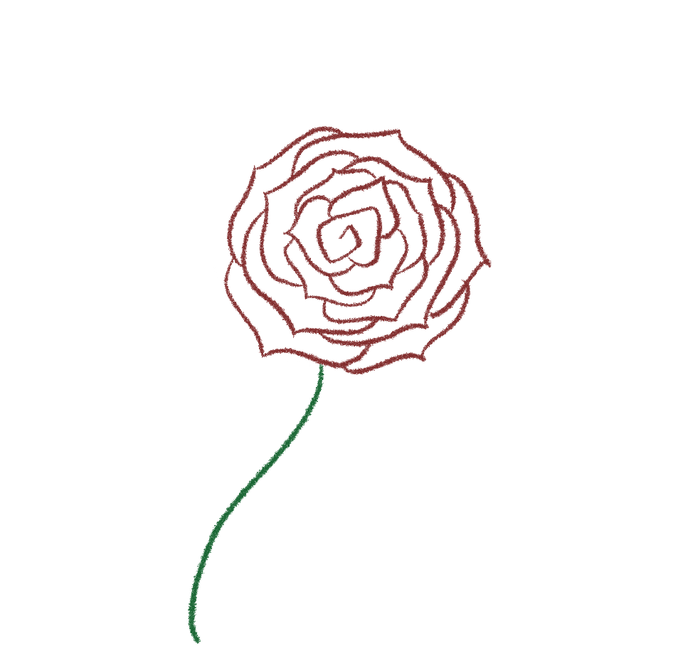 step 5 draw rose stem