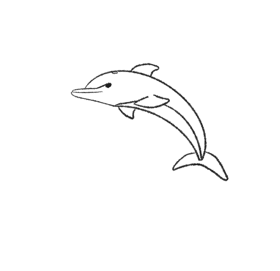 dolphin step 7 draw dolphin eye and blowhole