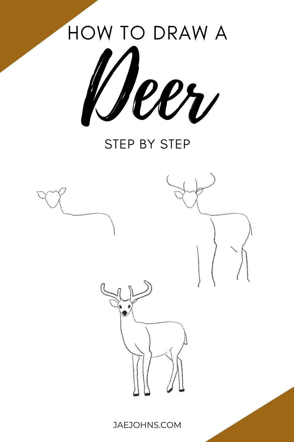 how to draw a deer head step by step easy