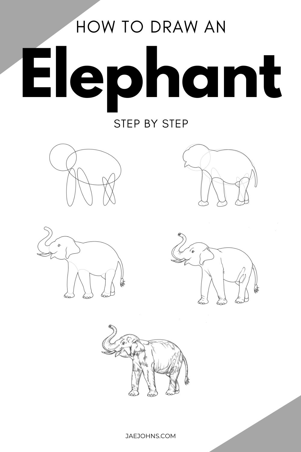 how to draw a realistic elephant