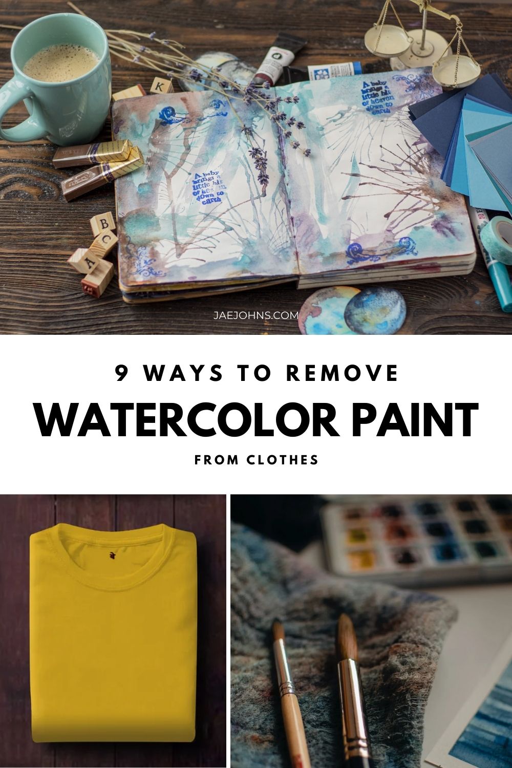 remove watercolor paint from clothes
