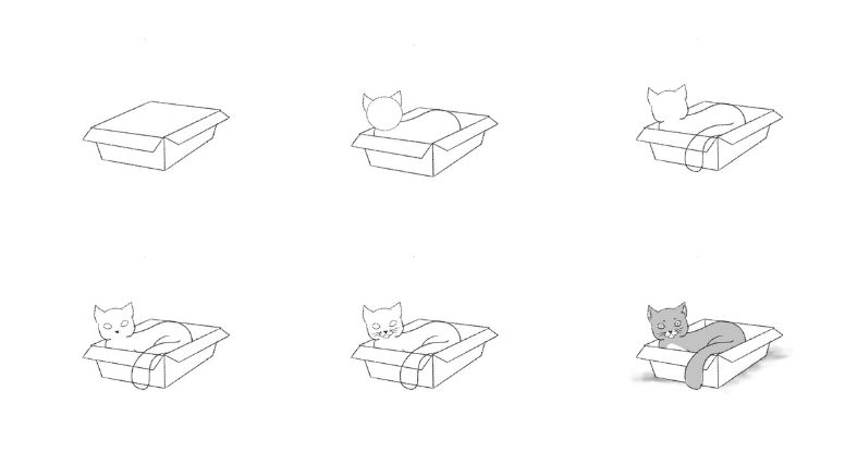 Draw a Cat in a Box in Quick and Easy Steps
