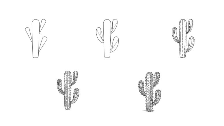 how to draw a cactus