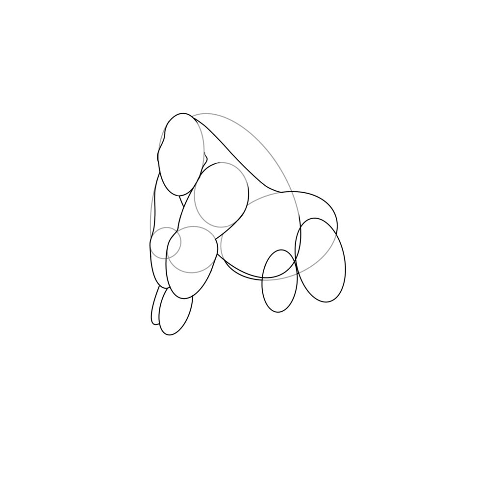 how to draw a gorilla step 3