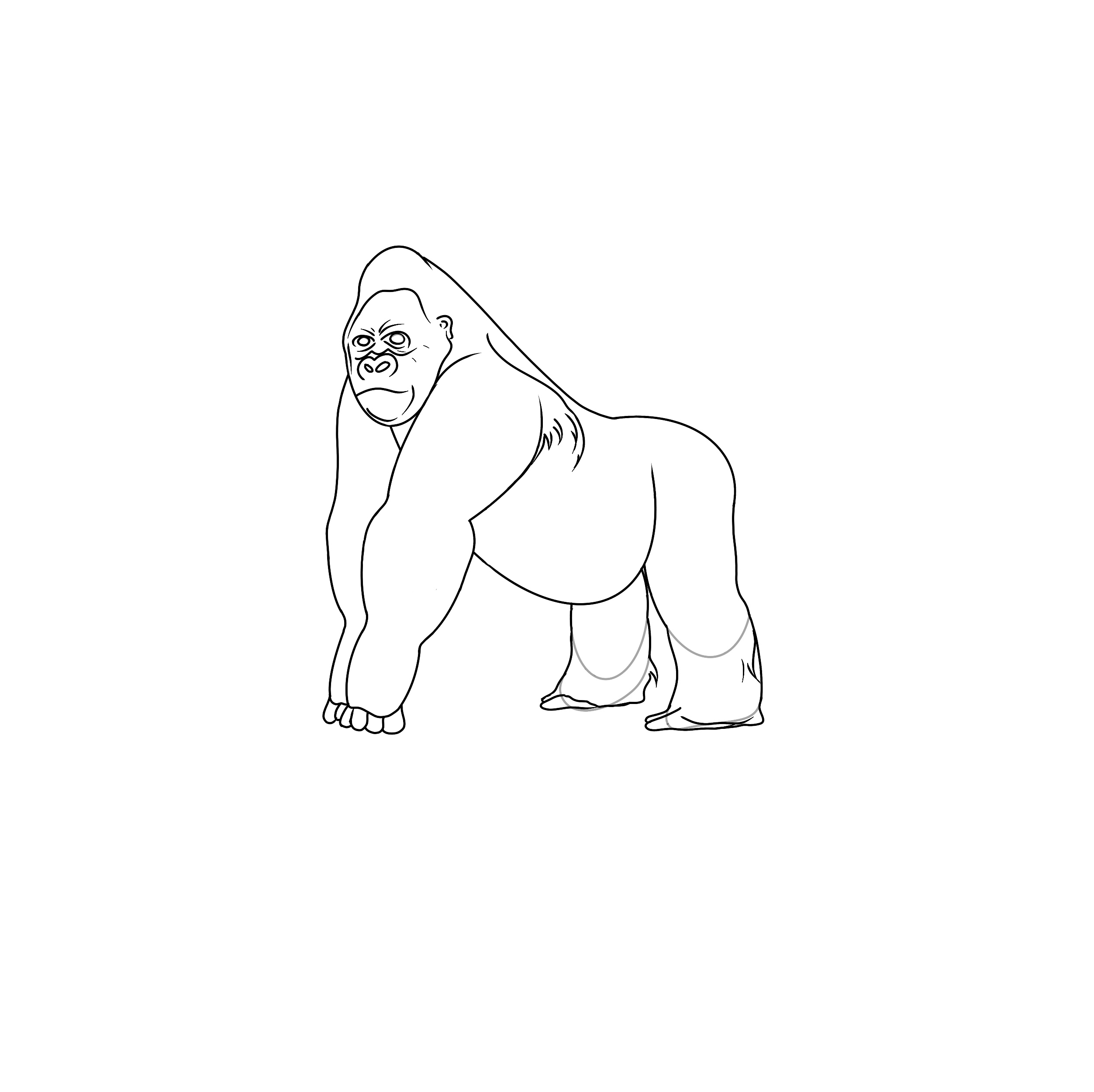 how to draw a gorilla step 5