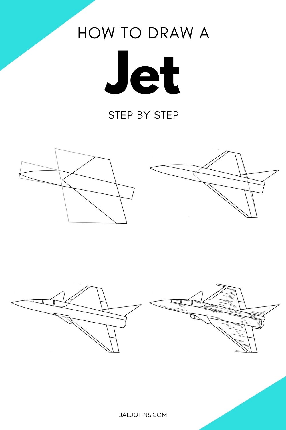 How to Draw a Jet 5 Easy Steps Jae Johns