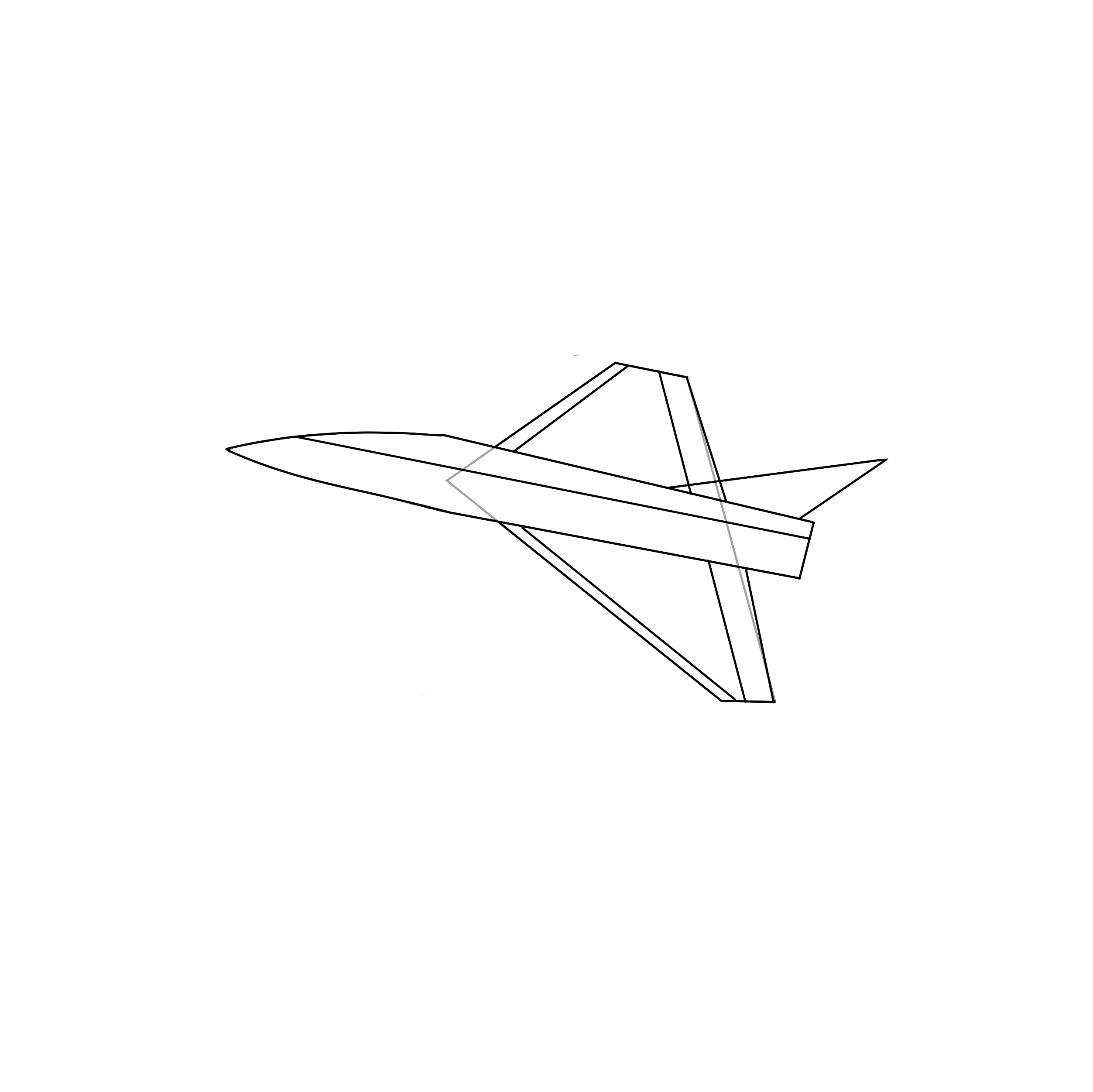 how to draw a jet step 3