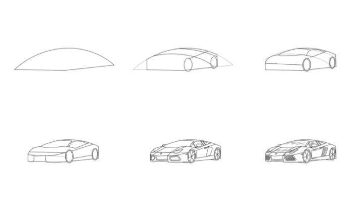 How to Draw a Lamborghini in 6 Easy Steps