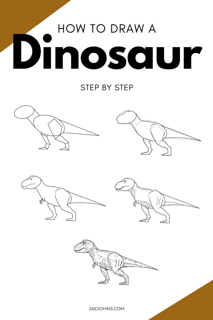 how to draw a realistic dinosaur