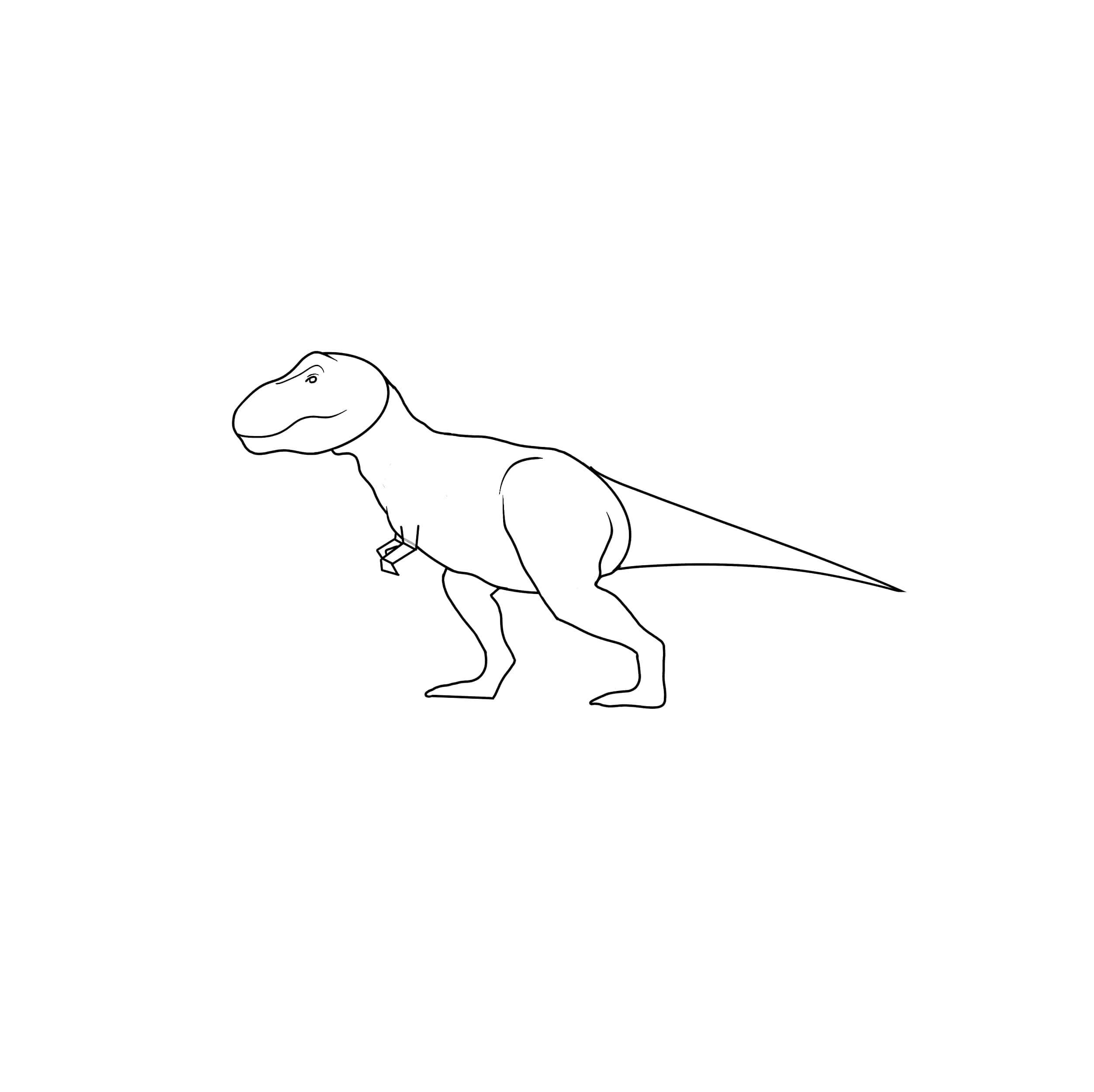 how to draw a realistic dinosaur step 3 draw new lines for dinosaur hands eyes and mouth