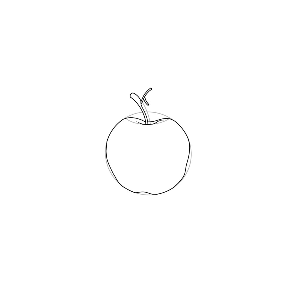 how to draw an apple step 1 draw apple basic shape
