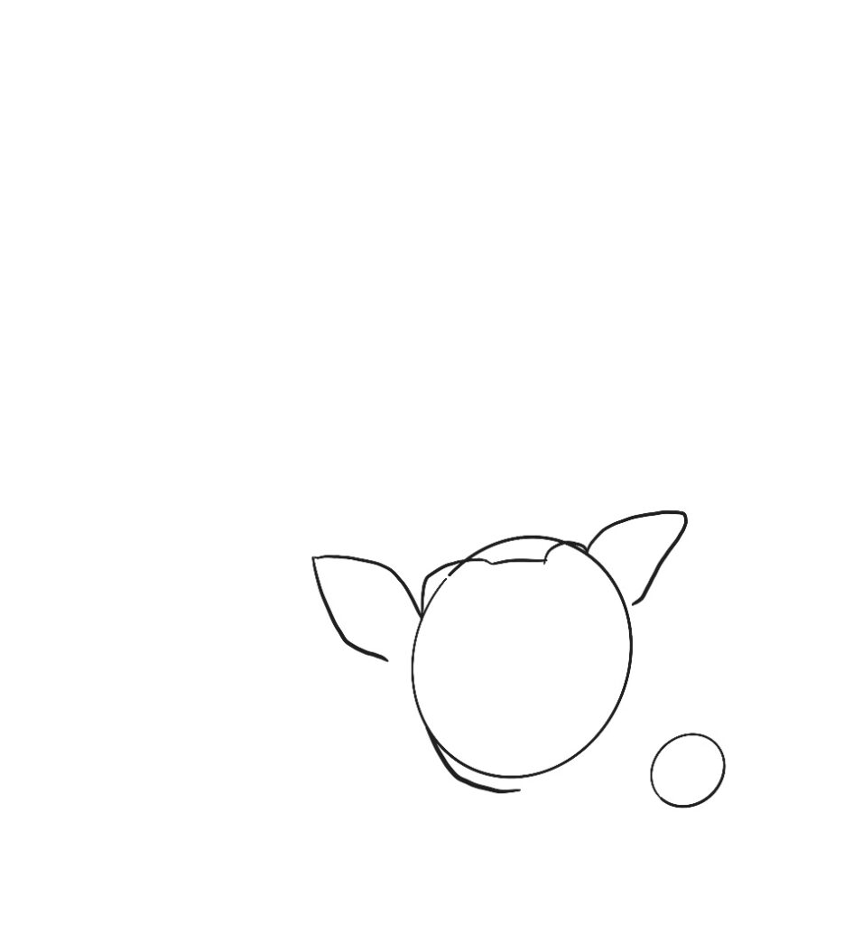 how to draw a deer head - deer head drawing step 2