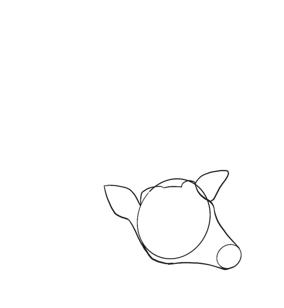 how to draw a buck - deer head drawing step 3