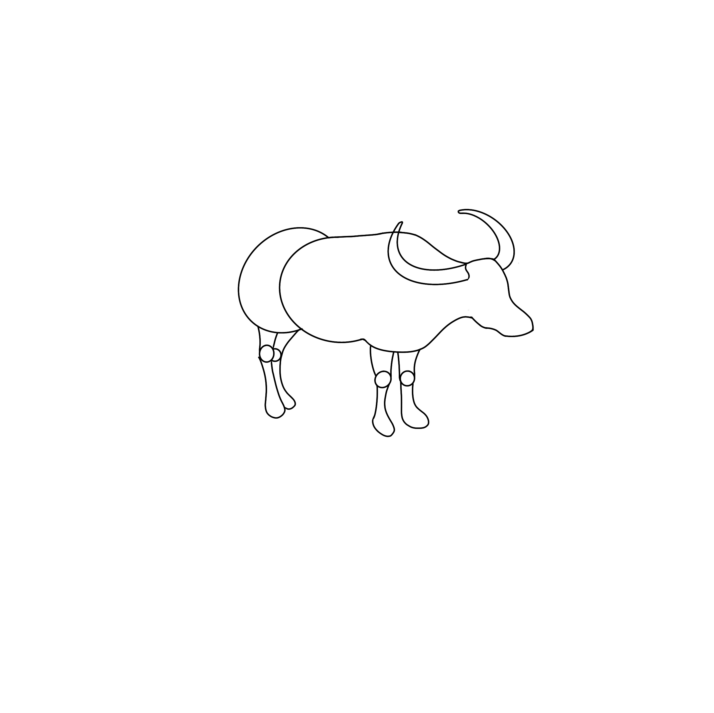 how to draw a buffalo step by step 3