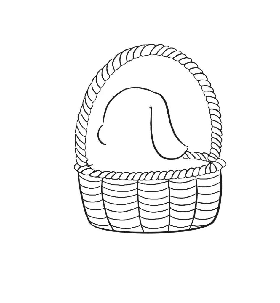 how to draw a bunny in a basket step 10