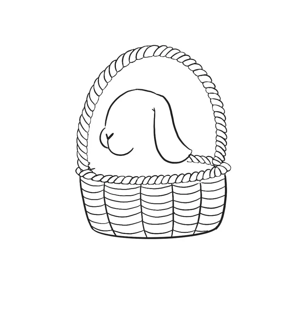 how to draw a bunny in a basket step 11