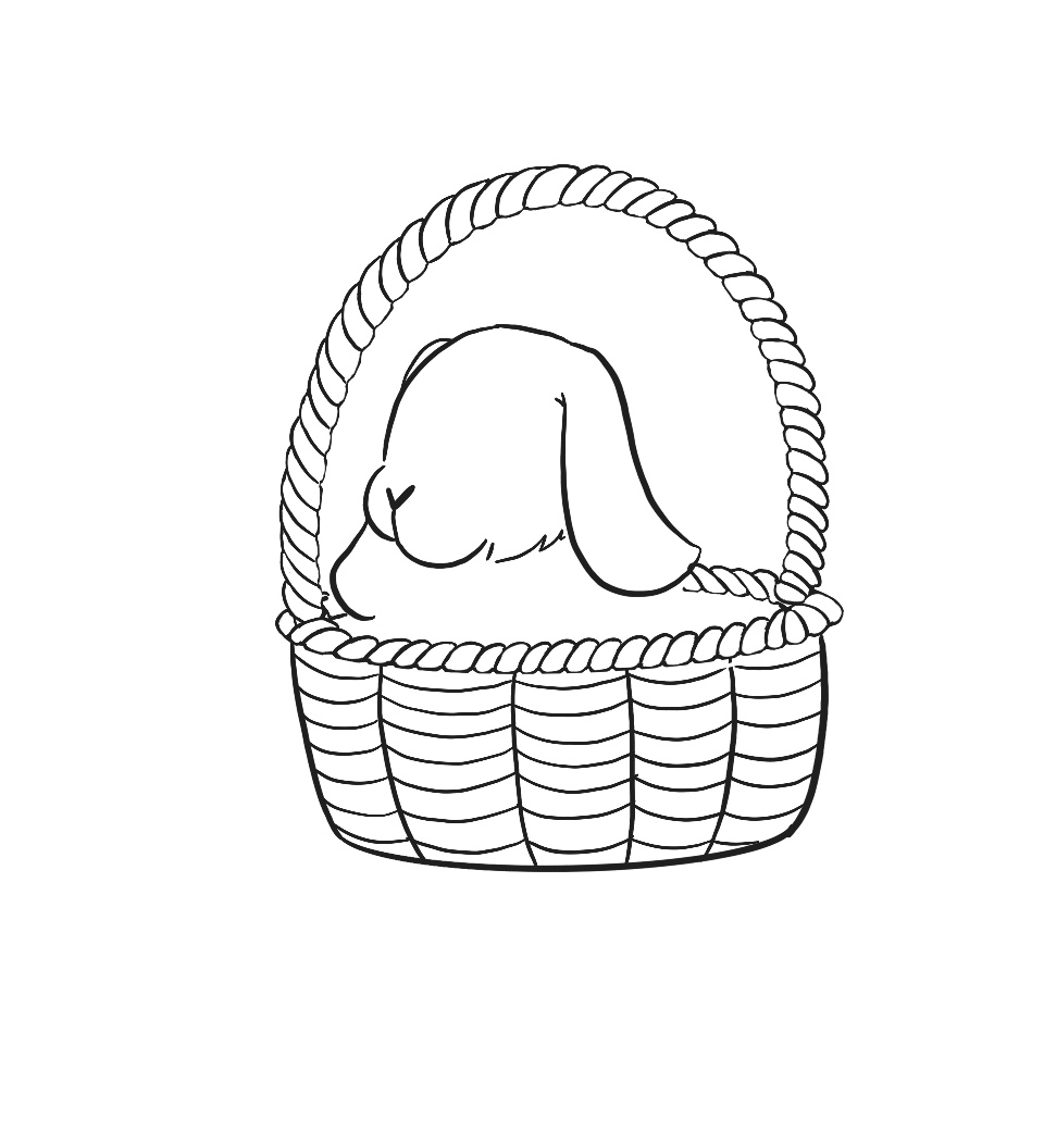 how to draw a bunny in a basket step 12
