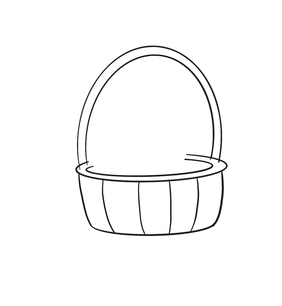 how to draw a bunny in a basket step 4