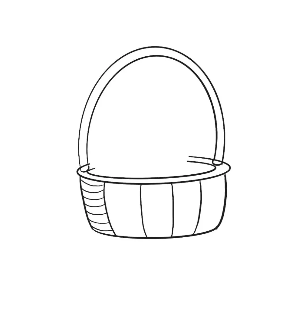 how to draw a bunny in a basket step 5