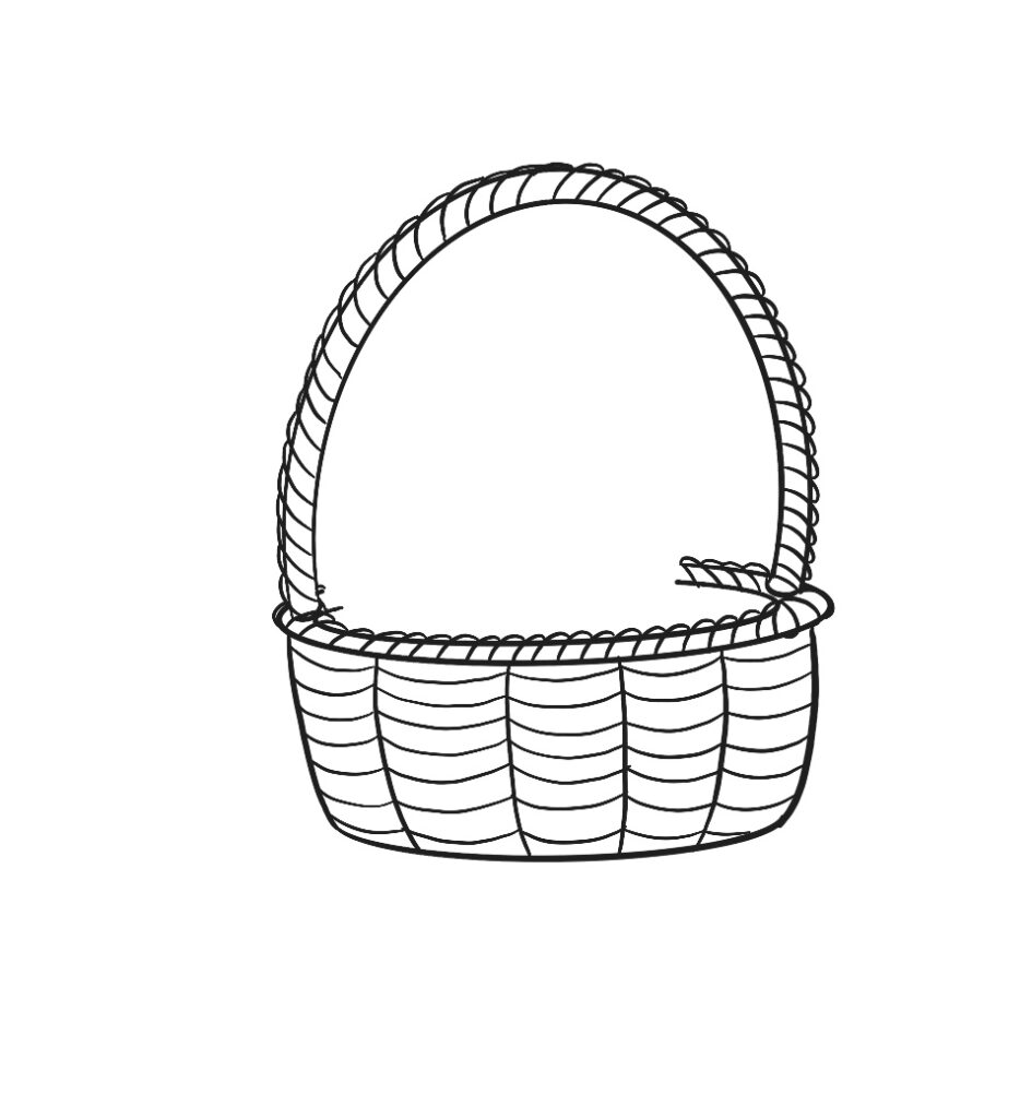 how to draw a bunny in a basket step 7