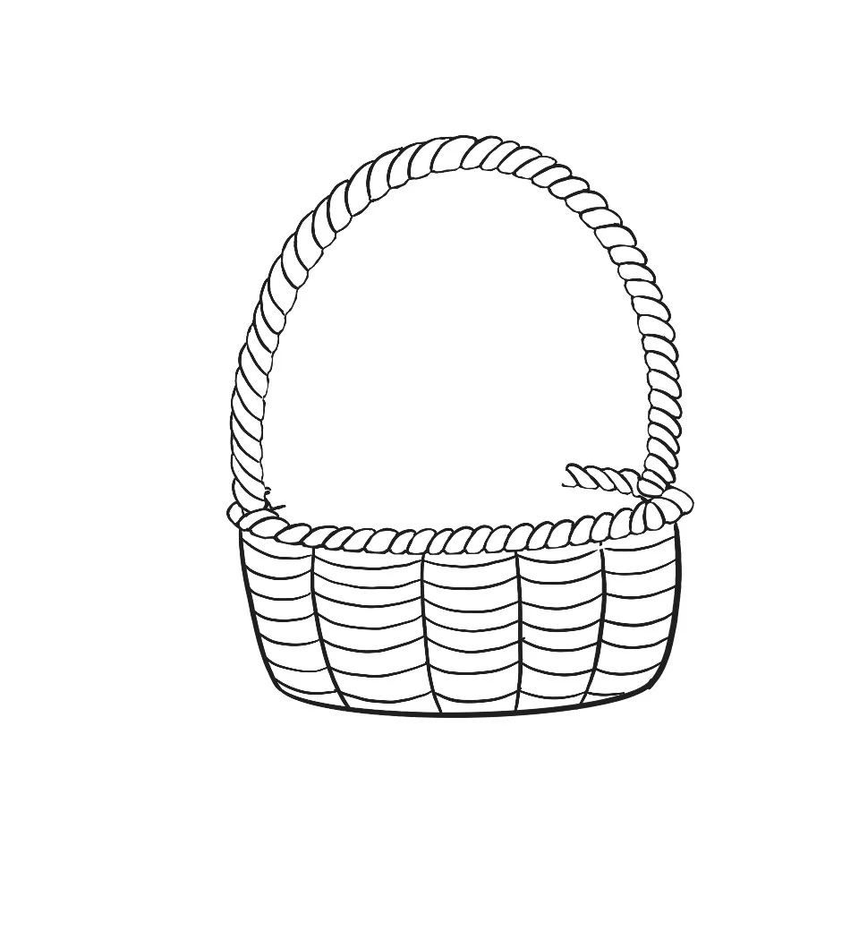 how to draw a bunny in a basket step 8