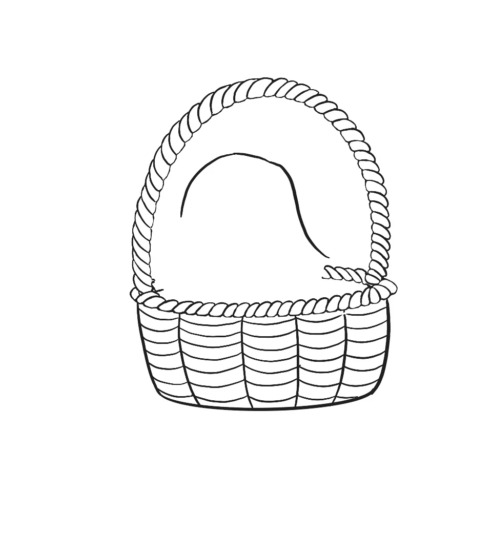 how to draw a bunny in a basket step 9