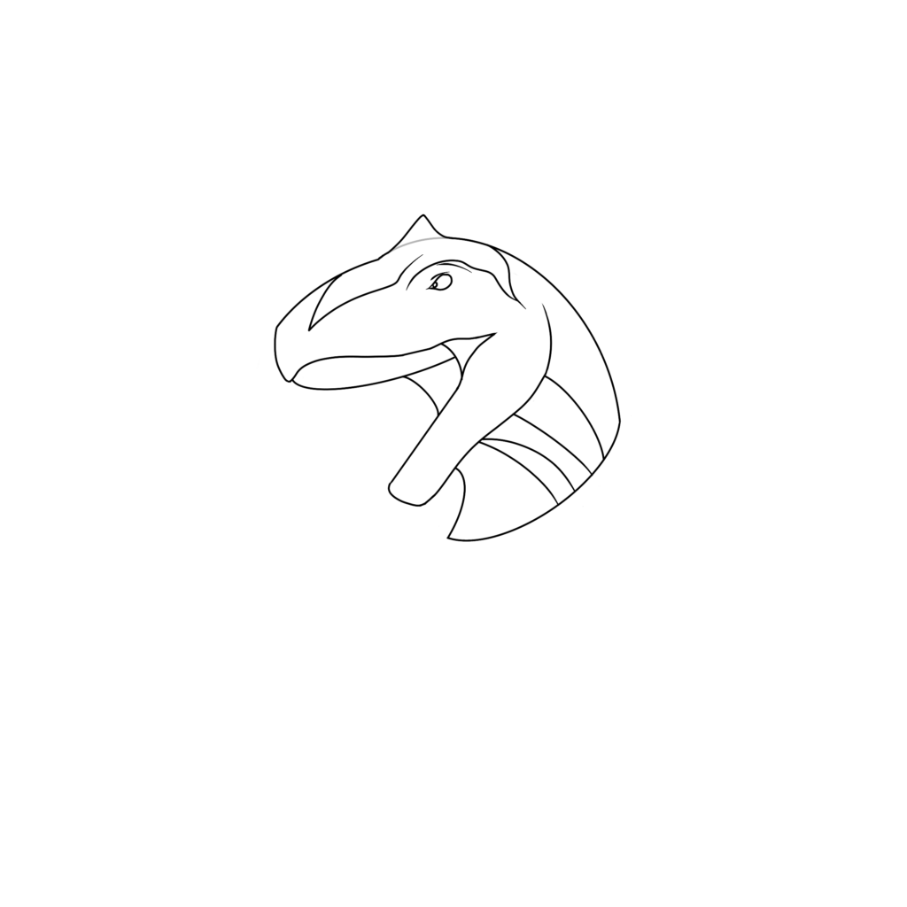how to draw a dinosaur head step 3