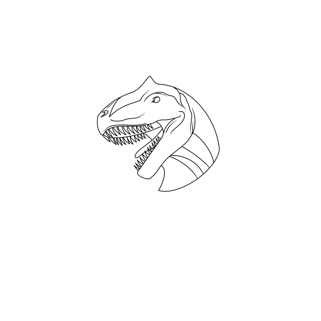 how to draw a dinosaur head step 4
