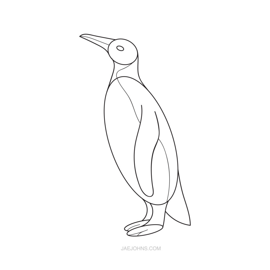 how to draw a penguin step by step 3