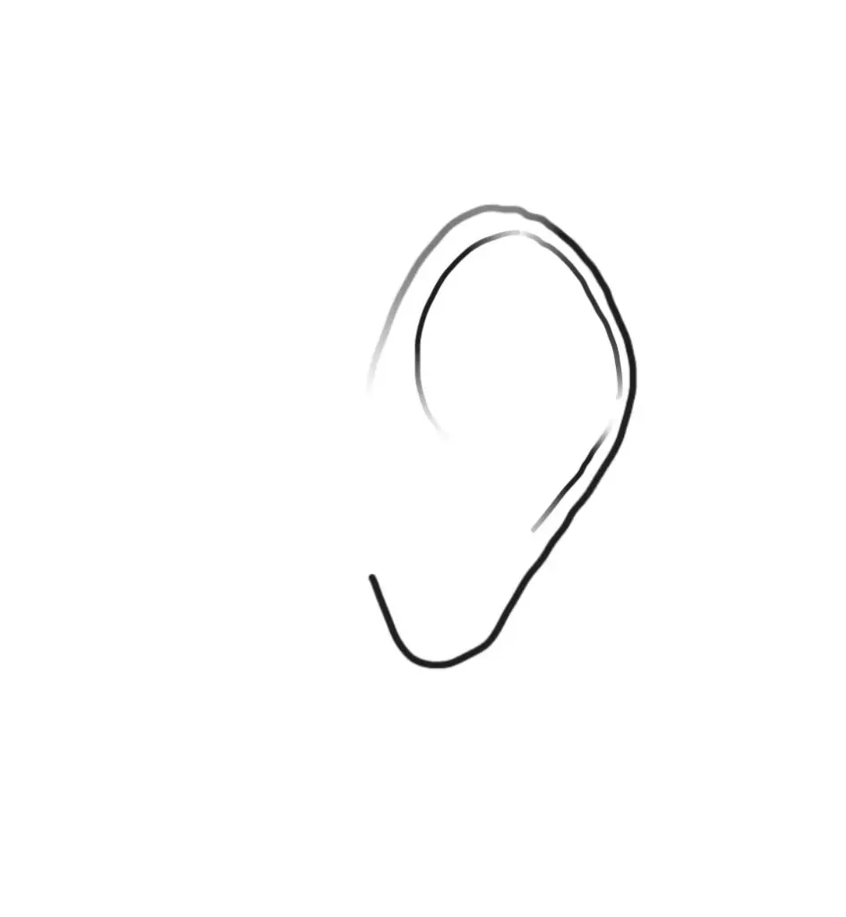 how to draw an ear step 2