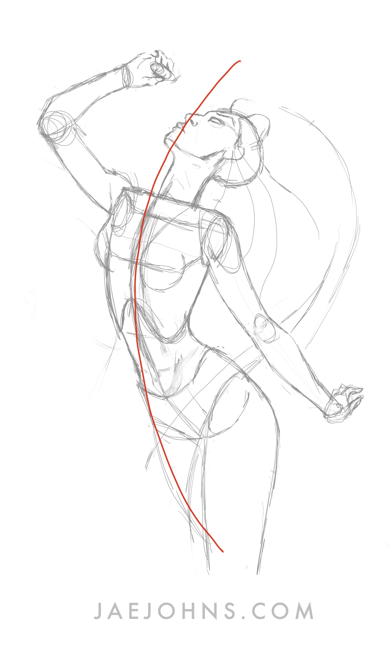 practice gesture drawing line of action