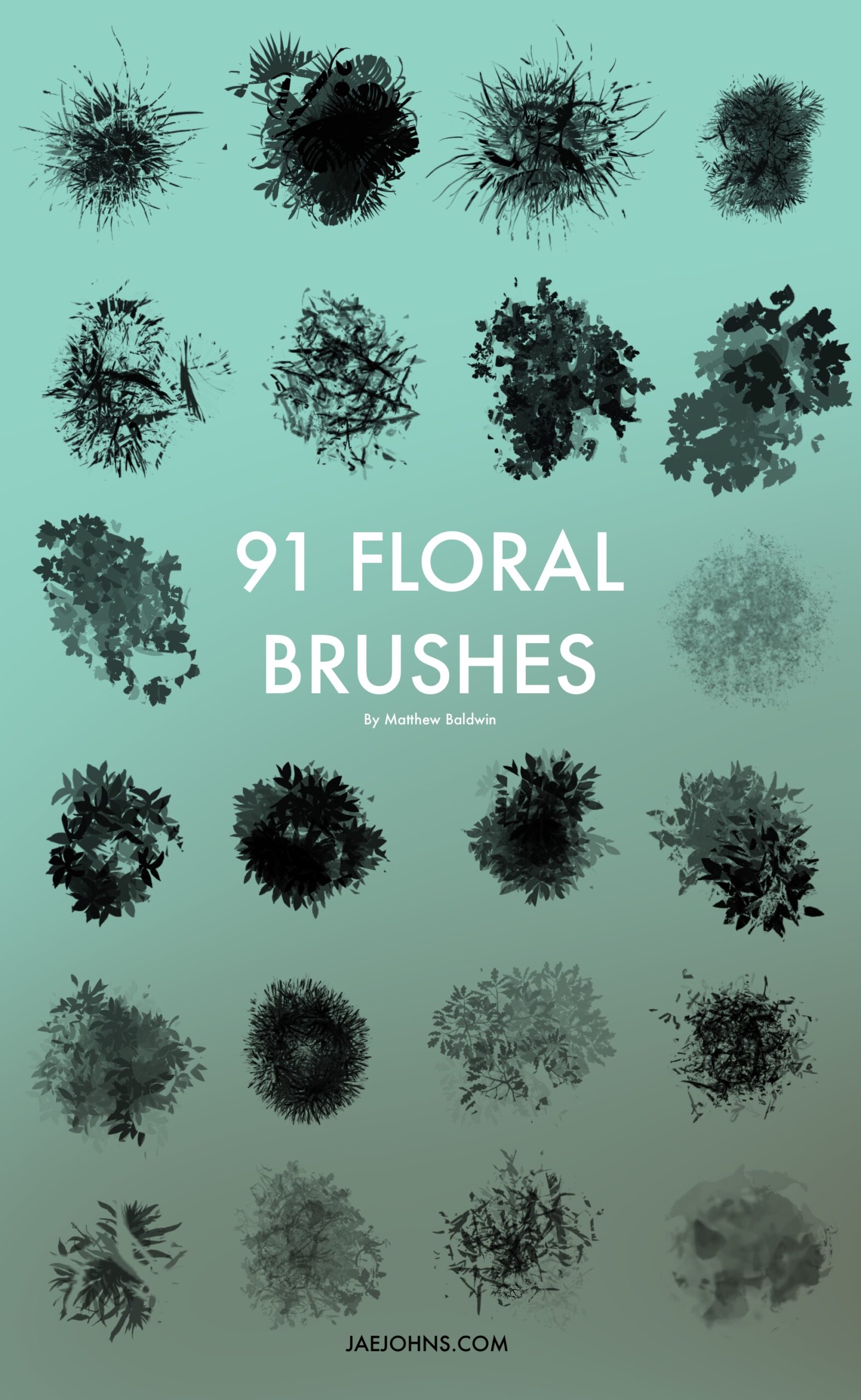 floral brushes by matt b 91 pack