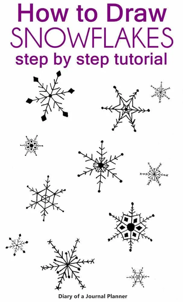 how to doodle a snowflake