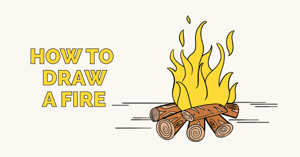 how to draw a campfire