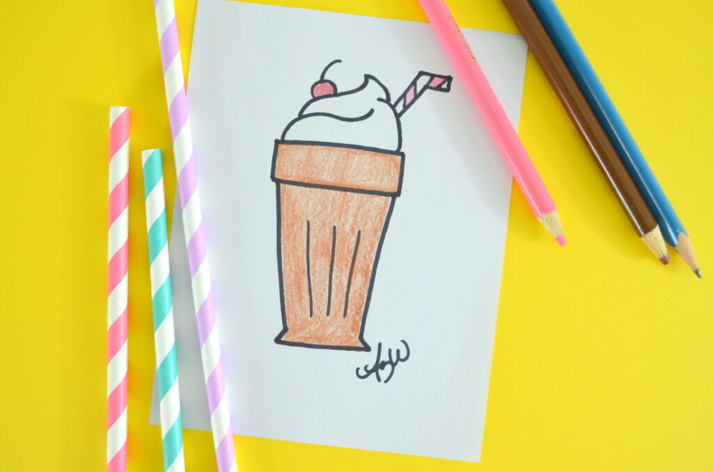 how to draw a milkshake